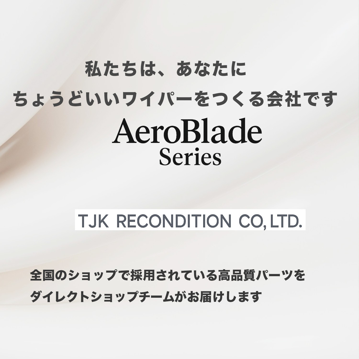 私たちは、あなたにちょうどいいワイパーをつくる会社です。
AeriBlade